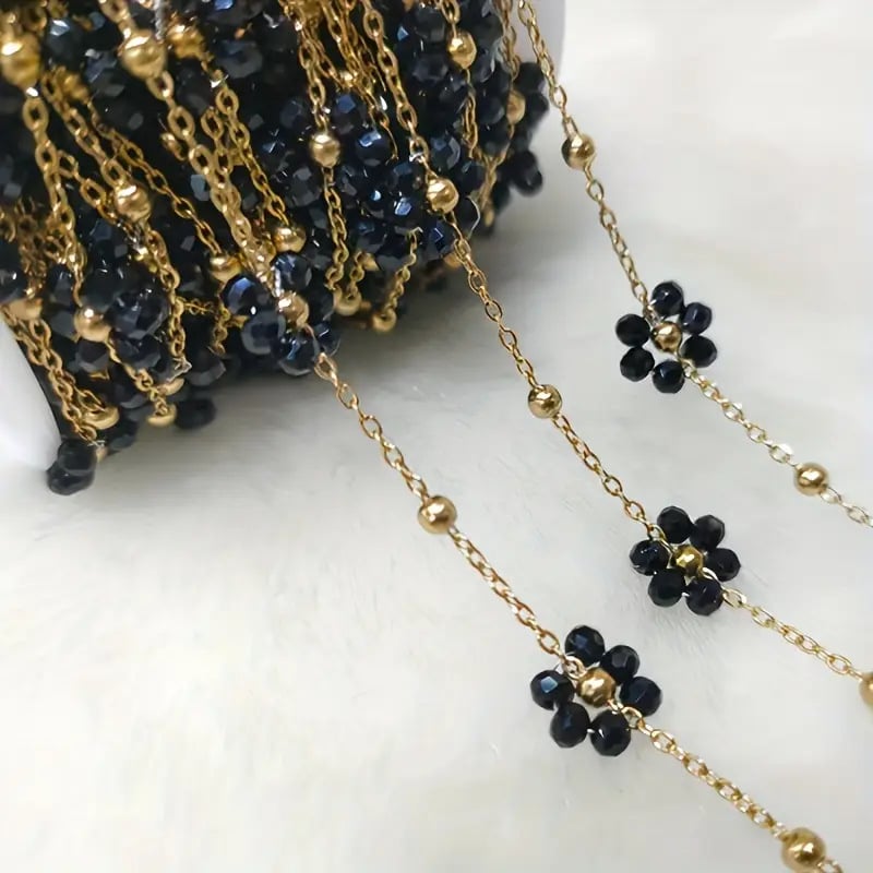 Dopamine Girl Daisy Flower set colier și brățară din oțel inoxidabil, realizare manuală, design boem, cod 1104