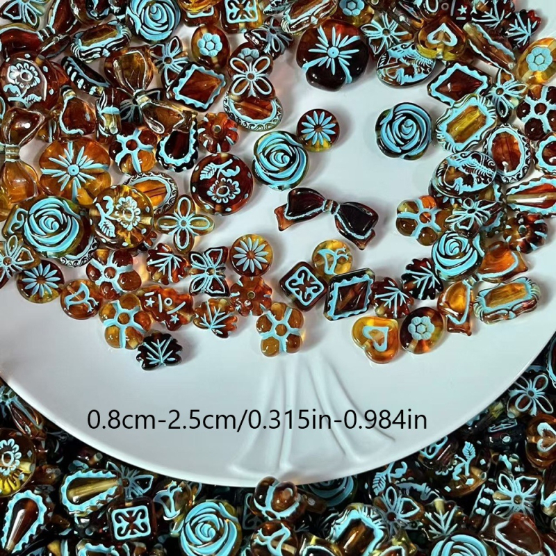 Χάντρες και αξεσουάρ – ακρυλικό με επίχρυση επίστρωση, εξωγήινης μορφής, τοτέμ μοτίβο, μοντέρνο στυλ για DIY