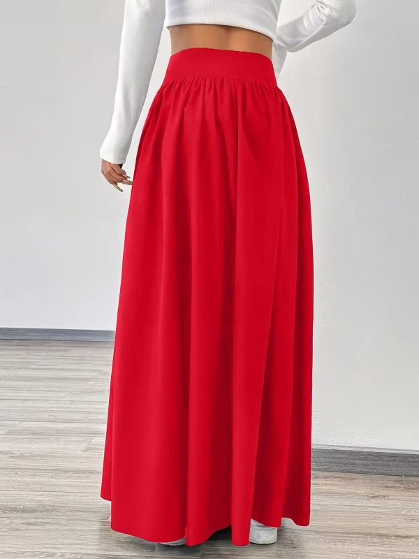 Rochie în A-line cu talie înaltă, lungime midi, 95% poliester, stil urban