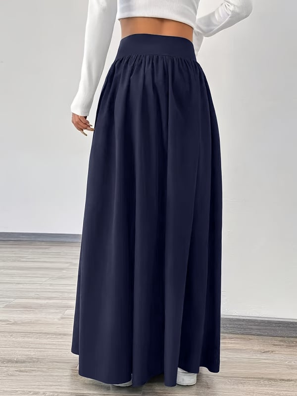 Rochie în A-line cu talie înaltă, lungime midi, 95% poliester, stil urban