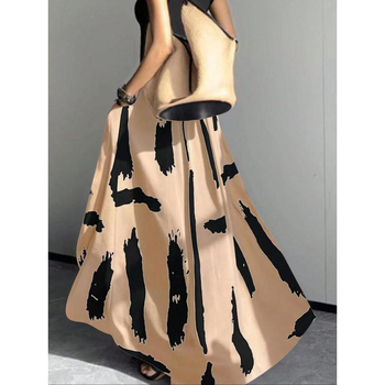 Noćna haljina s apstraktnim printom – Cupro vlakno, 100% Cupro, Proljeće