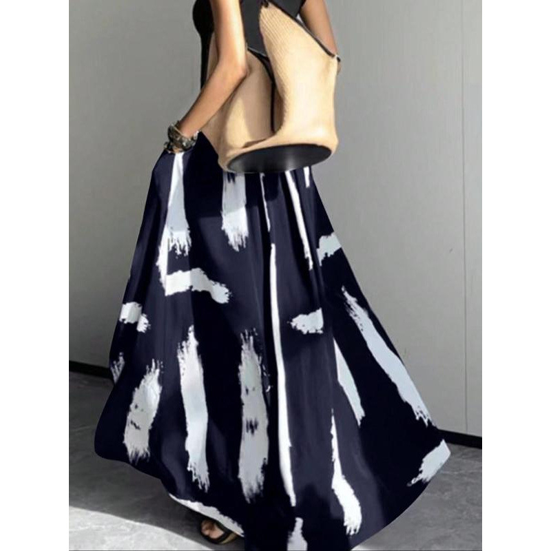 Noćna haljina s apstraktnim printom – Cupro vlakno, 100% Cupro, Proljeće