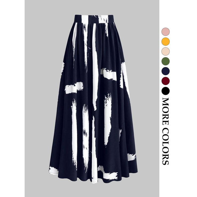 Noćna haljina s apstraktnim printom – Cupro vlakno, 100% Cupro, Proljeće