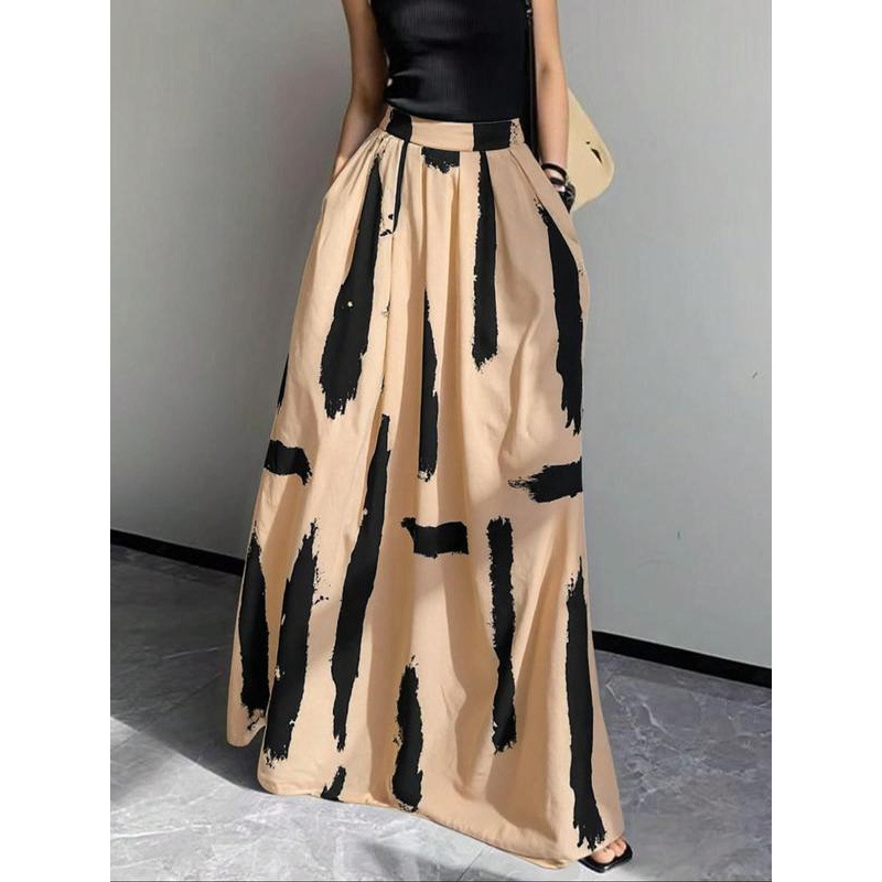 Noćna haljina s apstraktnim printom – Cupro vlakno, 100% Cupro, Proljeće