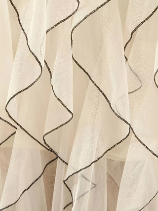 Пола А‑линия с рюш по краищата; едноцветен полиестер; 95% полиестер; средна дължина; стил японско/корейски свободен