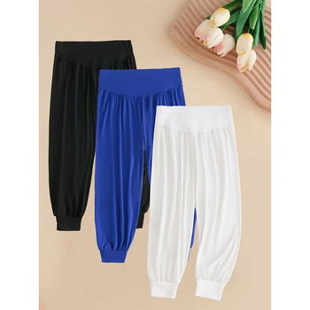 Elastinės aukštos juosmens sportinės kelnės, haremo stilius, audinys Toyo Spinning Silk, pagrindinė medžiaga akrilinis pluoštas, pamušalas spandeksas, pastoral stilius