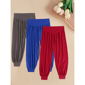 Elastinės aukštos juosmens sportinės kelnės, haremo stilius, audinys Toyo Spinning Silk, pagrindinė medžiaga akrilinis pluoštas, pamušalas spandeksas, pastoral stilius