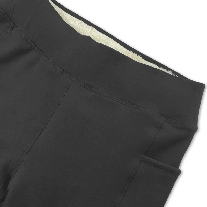 Šiltos moterų leginsai su fleece vidiniu įdėklu, kišenės, pieštuko kirpimas, 9/10 ilgis
