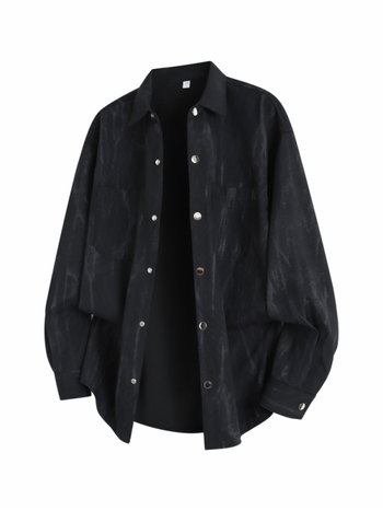 Košele s motívom tie-dye, dlhé rukávy, reverový golier, úzky strih, korejský štýl