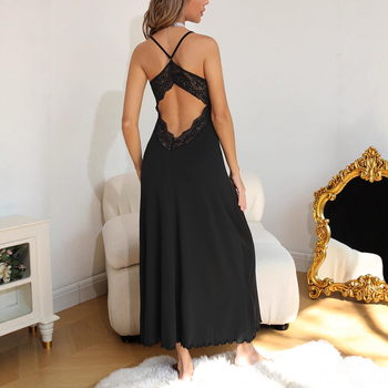 Hát nélküli, pántos maxi ruha, ujjatlan, karcsúsított fazon, egyszínű poliészter-elasztán