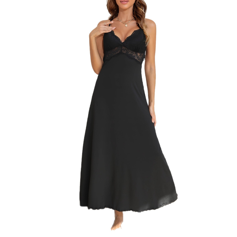 Hát nélküli, pántos maxi ruha, ujjatlan, karcsúsított fazon, egyszínű poliészter-elasztán