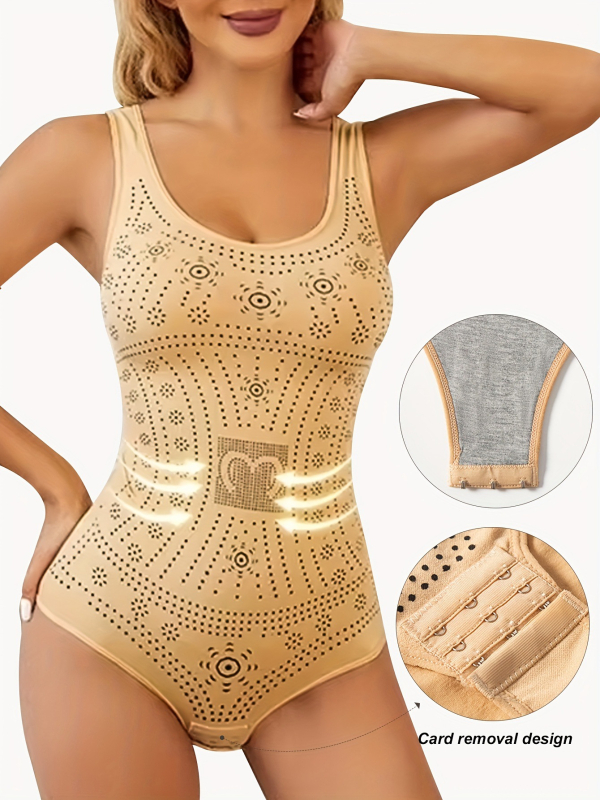Sieviešu formējošs bodijs ar augstu jostu un vēdera kontrolei, Harajuku stils, 3/4 piedurknes, chenille-spandex audums