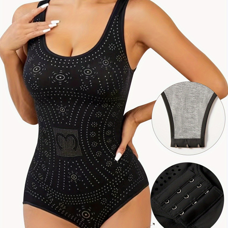 Sieviešu formējošs bodijs ar augstu jostu un vēdera kontrolei, Harajuku stils, 3/4 piedurknes, chenille-spandex audums