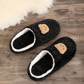 Férfi maci mintás papucs, Xi shi velvet felső része, kender talp, talp vastagsága 0–3 cm, lapos talp
