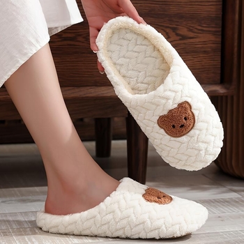 Férfi maci mintás papucs, Xi shi velvet felső része, kender talp, talp vastagsága 0–3 cm, lapos talp