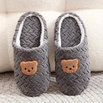 Férfi maci mintás papucs, Xi shi velvet felső része, kender talp, talp vastagsága 0–3 cm, lapos talp