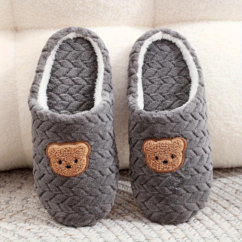 Férfi maci mintás papucs, Xi shi velvet felső része, kender talp, talp vastagsága 0–3 cm, lapos talp