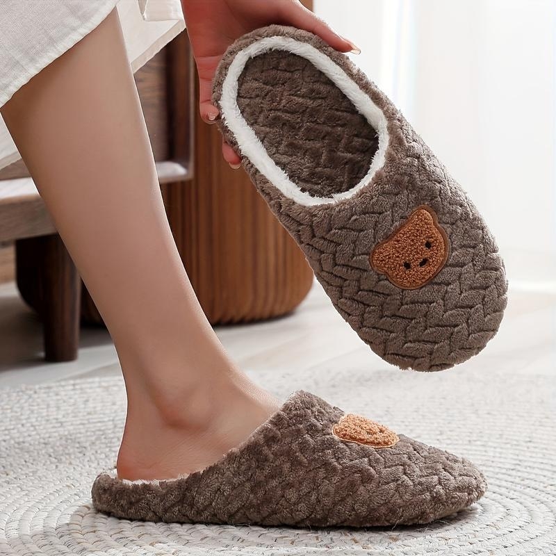 Férfi maci mintás papucs, Xi shi velvet felső része, kender talp, talp vastagsága 0–3 cm, lapos talp