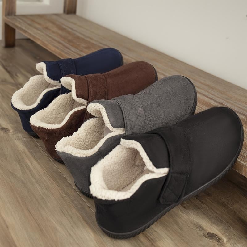 Meeste memory foam sussid Velcro kinnitusega, ülemine osa Xi shi samet, tald kanepist, täiskasvanutele