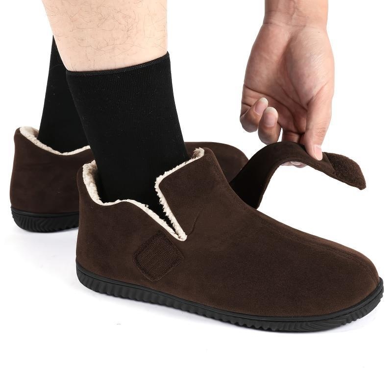 Meeste memory foam sussid Velcro kinnitusega, ülemine osa Xi shi samet, tald kanepist, täiskasvanutele