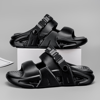 Мъжки летни джапанки с дебела подметка, нехлъзгаща се конструкция, EVA горна част и EVA подметка, инжекционно формована подметка, лесно обуване