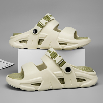 Мъжки летни джапанки с дебела подметка, нехлъзгаща се конструкция, EVA горна част и EVA подметка, инжекционно формована подметка, лесно обуване