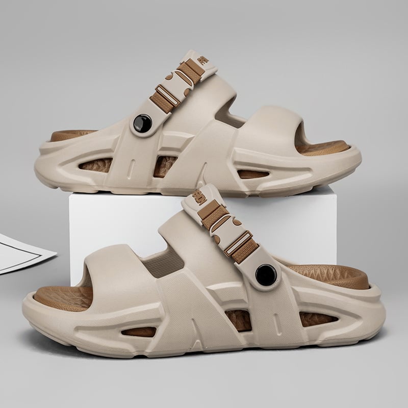 Мъжки летни джапанки с дебела подметка, нехлъзгаща се конструкция, EVA горна част и EVA подметка, инжекционно формована подметка, лесно обуване