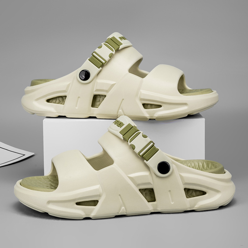 Мъжки летни джапанки с дебела подметка, нехлъзгаща се конструкция, EVA горна част и EVA подметка, инжекционно формована подметка, лесно обуване