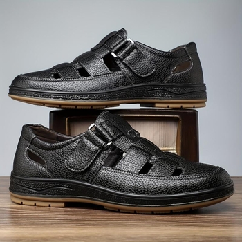 Meeste avatud varvastega hingavad sandaalid, sportlik stiil; ülemine osa: Shih tzu; talla: kanep; talla paksus: 0–3 cm; lame talla; 2024 kevad