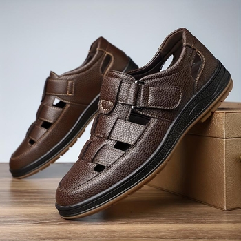 Meeste avatud varvastega hingavad sandaalid, sportlik stiil; ülemine osa: Shih tzu; talla: kanep; talla paksus: 0–3 cm; lame talla; 2024 kevad