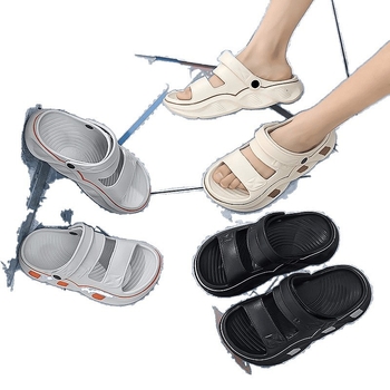 Vyriski papludimio sandalai – neslidūs, kvėpuojantys, dviejų paskirčių naudojimui: vandens žygiams ir vairavimui, su plastmasine viršūne ir padu