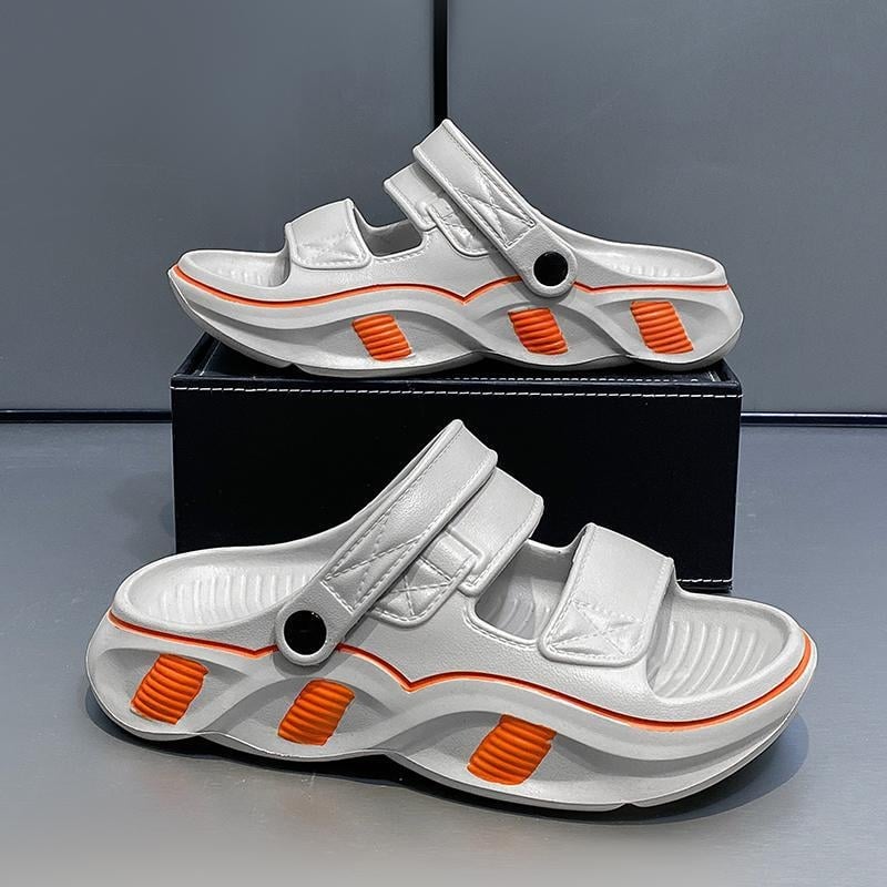 Vyriski papludimio sandalai – neslidūs, kvėpuojantys, dviejų paskirčių naudojimui: vandens žygiams ir vairavimui, su plastmasine viršūne ir padu