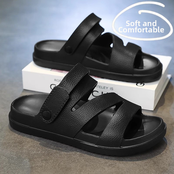 Vyriski korėjietiško stile sandalai su atveriamu pirštu, EVA viršus ir padas, PU įdėklas