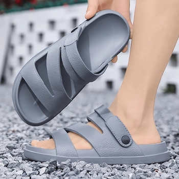 Vyriski korėjietiško stile sandalai su atveriamu pirštu, EVA viršus ir padas, PU įdėklas
