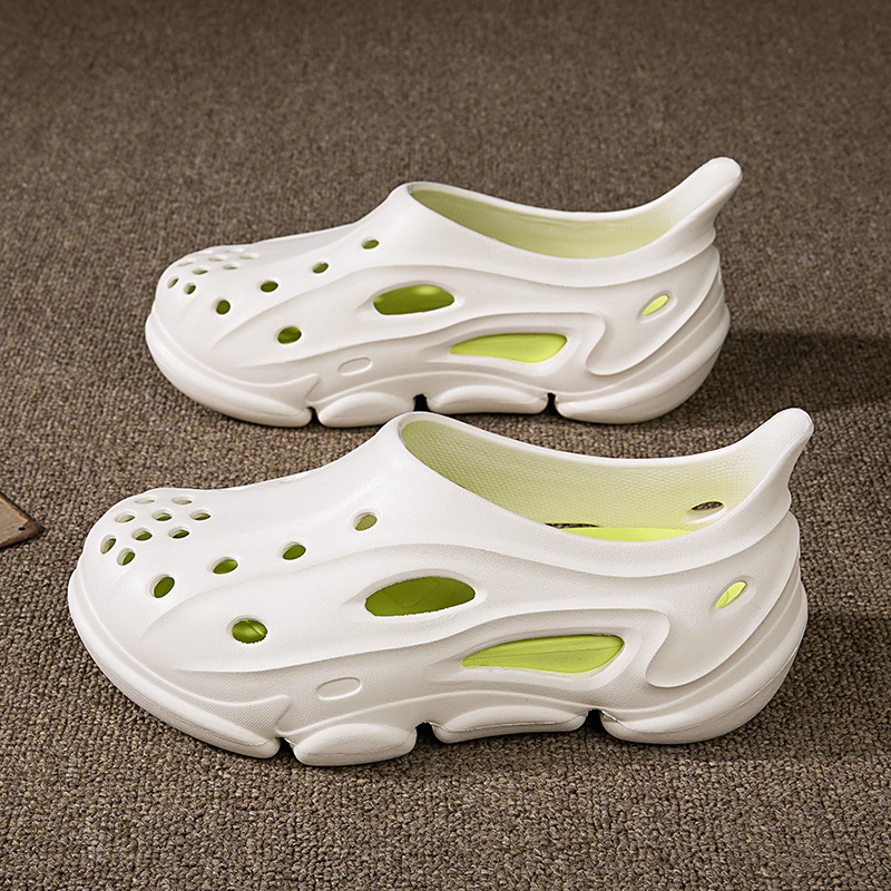 Vyriski EVA pliažo sandalai: lengvi, kvėpuojantys, uždaras pirštas, storesnis padas 3,5 cm