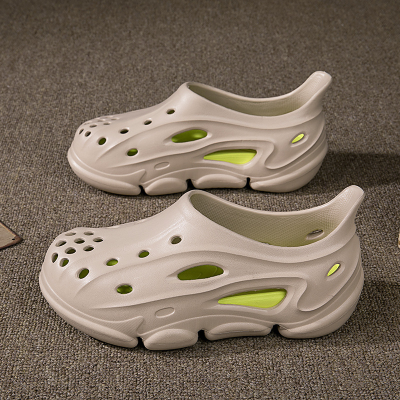 Vyriski EVA pliažo sandalai: lengvi, kvėpuojantys, uždaras pirštas, storesnis padas 3,5 cm