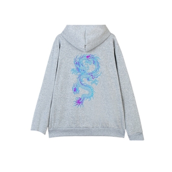 Kardiganas su gobtuvu, spausdinta grafika, poliesterio pluoštas 91–95%, svoris 250–300 g, laisvas kirpimas