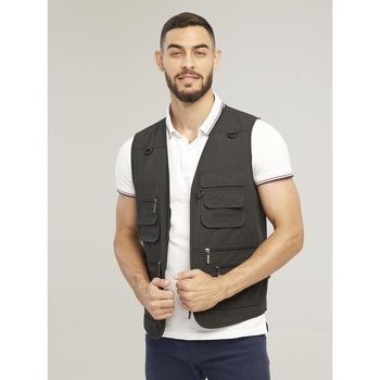 Liemenė, dryžuota corduroy, lininis audinys, laisvas kirpimas, V formos iškirptė