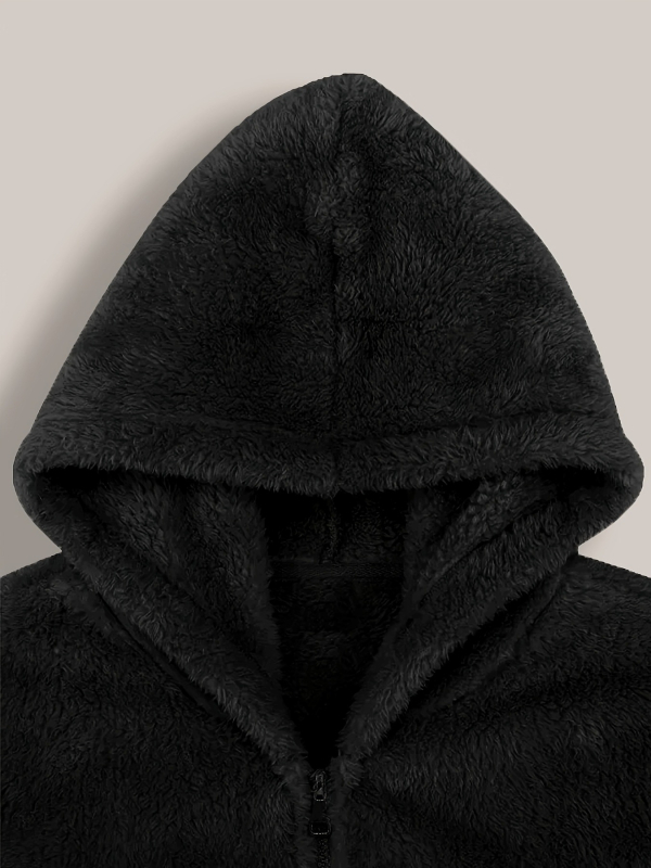 Polár béléses kapucnis téli kabát férfiaknak, szélálló és kopásálló, poliészter anyagból