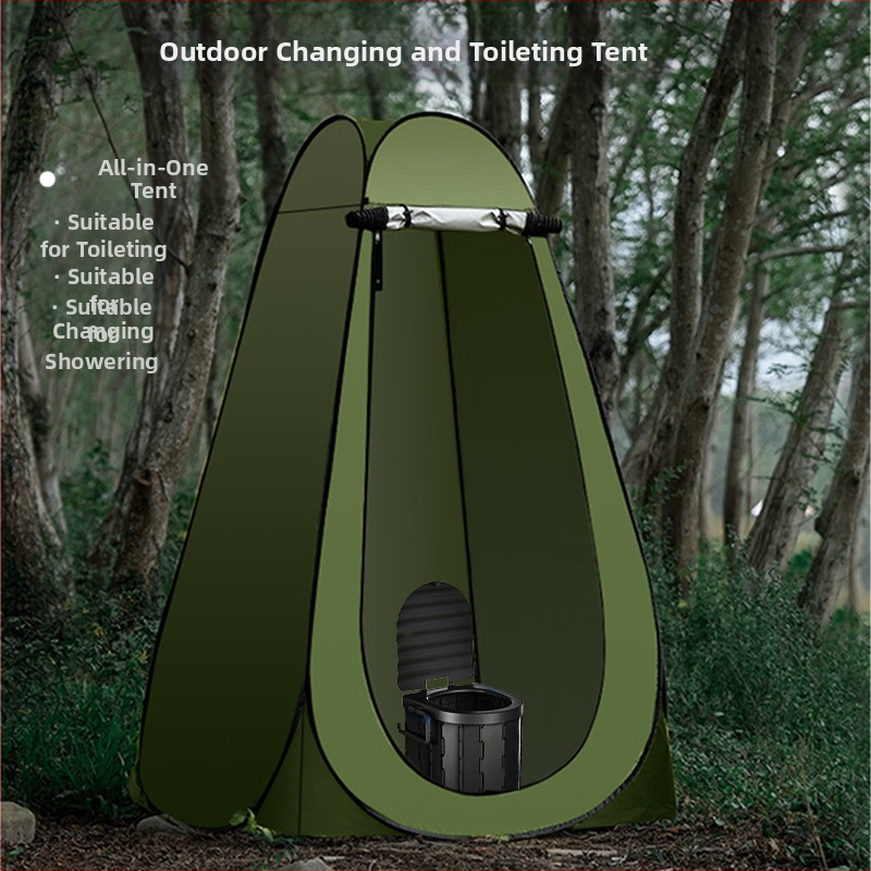 Išorinė nešiojama greitai atsidaranti palapinė dušai ir apsirengimui, vienos kambario išdėstymas, atsparumas vandeniui <1000 mm, 170T sidabro poliesterio audinys, pritaikoma