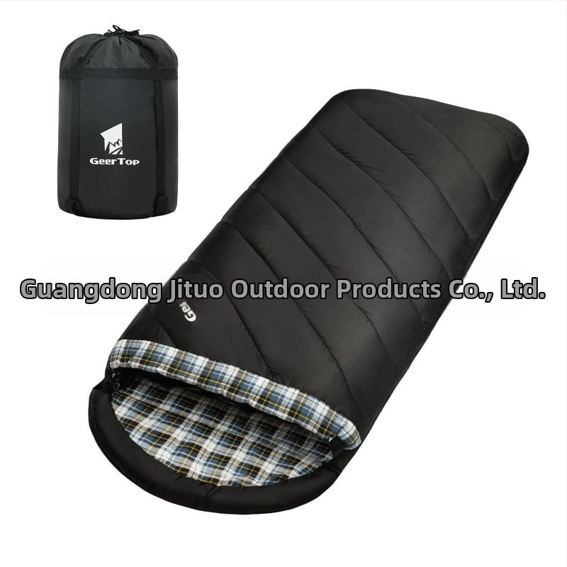 Téli hálózsák, boríték-stílusú kialakítású, felnőtteknek, Jituo; töltet: üreges rost 250 g/m²; bélés: 210T szakadásálló kockás anyag; konstrukció: boríték-stílus