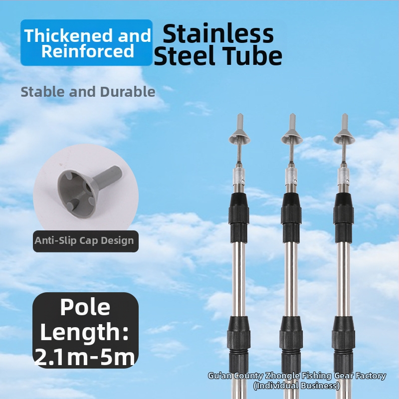 Izvelkams nerūsējošā tērauda jumta atbalsta stabs ar zemes enkuru — uzlabota, biezāka versija