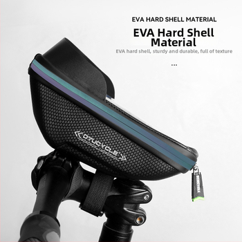 Dtucycle EVA kietojo korpuso dviračio vairo krepšys, atsparus vandeniui, atšvaitinis, telefono kišenė su jutikliniu ekranu