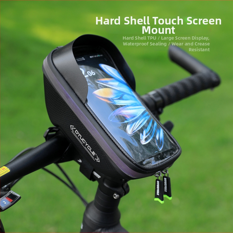 Dtucycle EVA kietojo korpuso dviračio vairo krepšys, atsparus vandeniui, atšvaitinis, telefono kišenė su jutikliniu ekranu