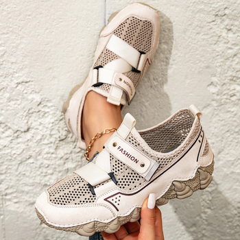 Αθλητικά παπούτσια με αναπνεύσιμο επάνω μέρος από δίχτυ, Velcro κλείσιμο, χαμηλό προφίλ, στρογγυλή μύτη