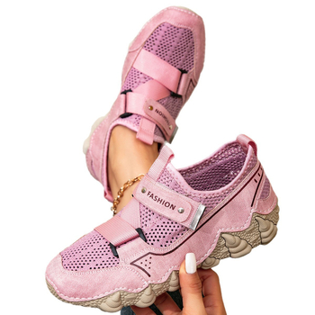 Αθλητικά παπούτσια με αναπνεύσιμο επάνω μέρος από δίχτυ, Velcro κλείσιμο, χαμηλό προφίλ, στρογγυλή μύτη