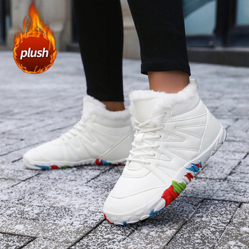 Ženske zimske čizme s PU gornjim dijelom, pamuk u unutrašnjosti, gumom na potplati, niski pet