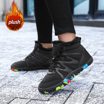 Ženske zimske čizme s PU gornjim dijelom, pamuk u unutrašnjosti, gumom na potplati, niski pet