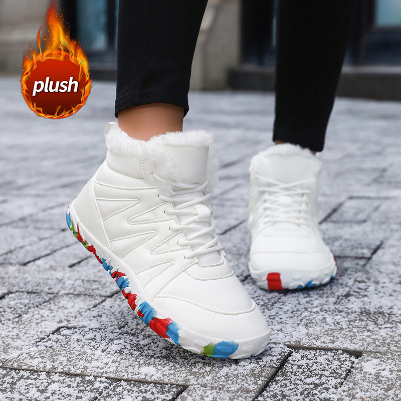 Ženske zimske čizme s PU gornjim dijelom, pamuk u unutrašnjosti, gumom na potplati, niski pet