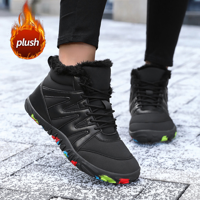 Ženske zimske čizme s PU gornjim dijelom, pamuk u unutrašnjosti, gumom na potplati, niski pet